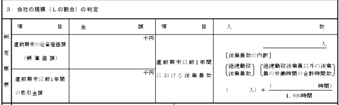 会社規模の判定要素