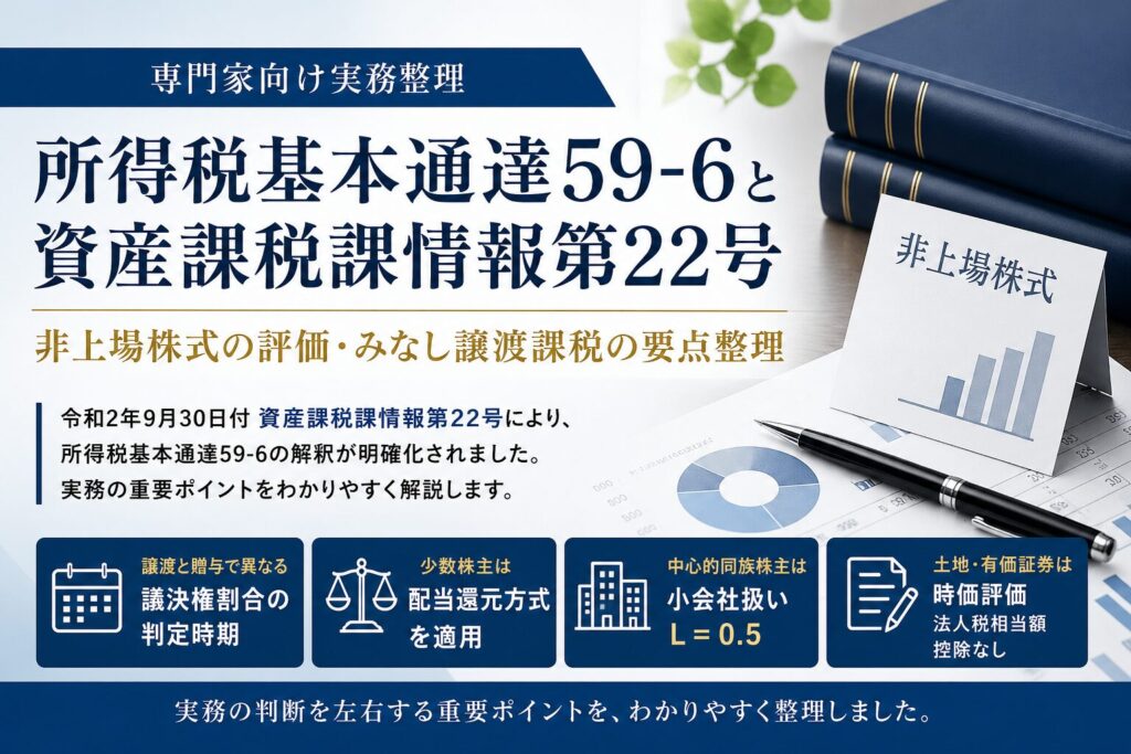 所得税基本通達59-6と資産課税課情報第22号|尼崎の税理士が解説