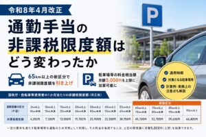 【令和8年4月改正】通勤手当の非課税限度額はどう変わったか-65km以上の新区分と駐車場等の料金相当額の加算を解説
