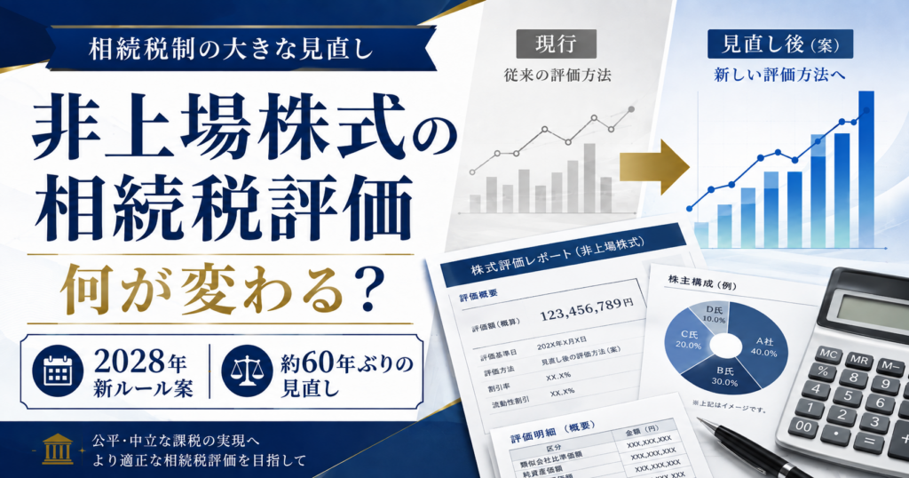 【2026年速報】非上場株式の相続税評価が約60年ぶりに大改正へ|2028年新ルール案を解説