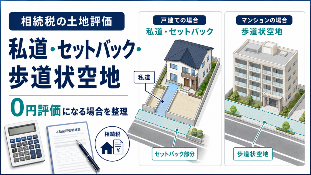 私道・セットバック・歩道状空地の相続税評価|0円になる場合と30%評価の違い