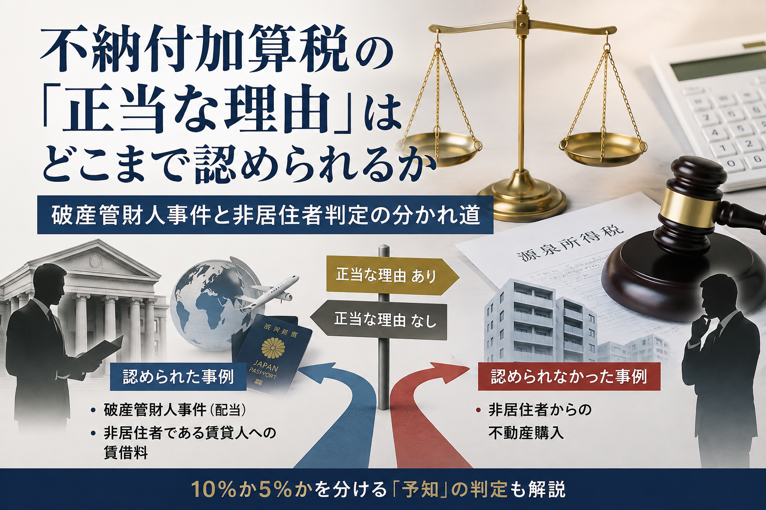 不納付加算税の「正当な理由」はどこまで認められるか ― 破産管財人事件と非居住者判定の分かれ道