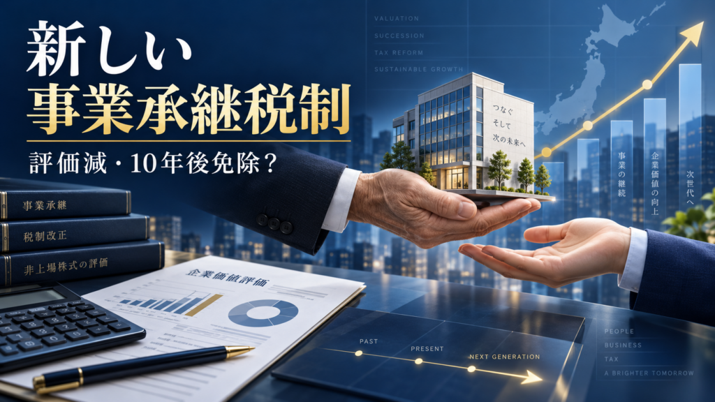 【令和9年度改正予想】新しい事業承継税制はどう変わる？非上場株式の評価減・10年後免除を解説