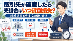 取引先が破産したら、売掛金はいつ貸倒損失にできる? 終結決定と9-6-2の使い分け