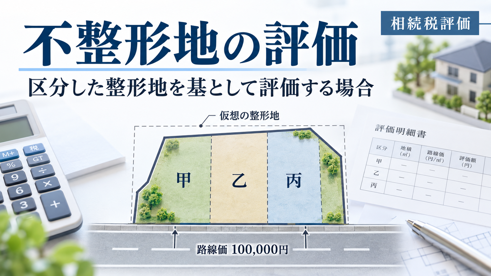 不整形地の評価――区分した整形地を基として評価する場合｜評価ソフトへの入力方法