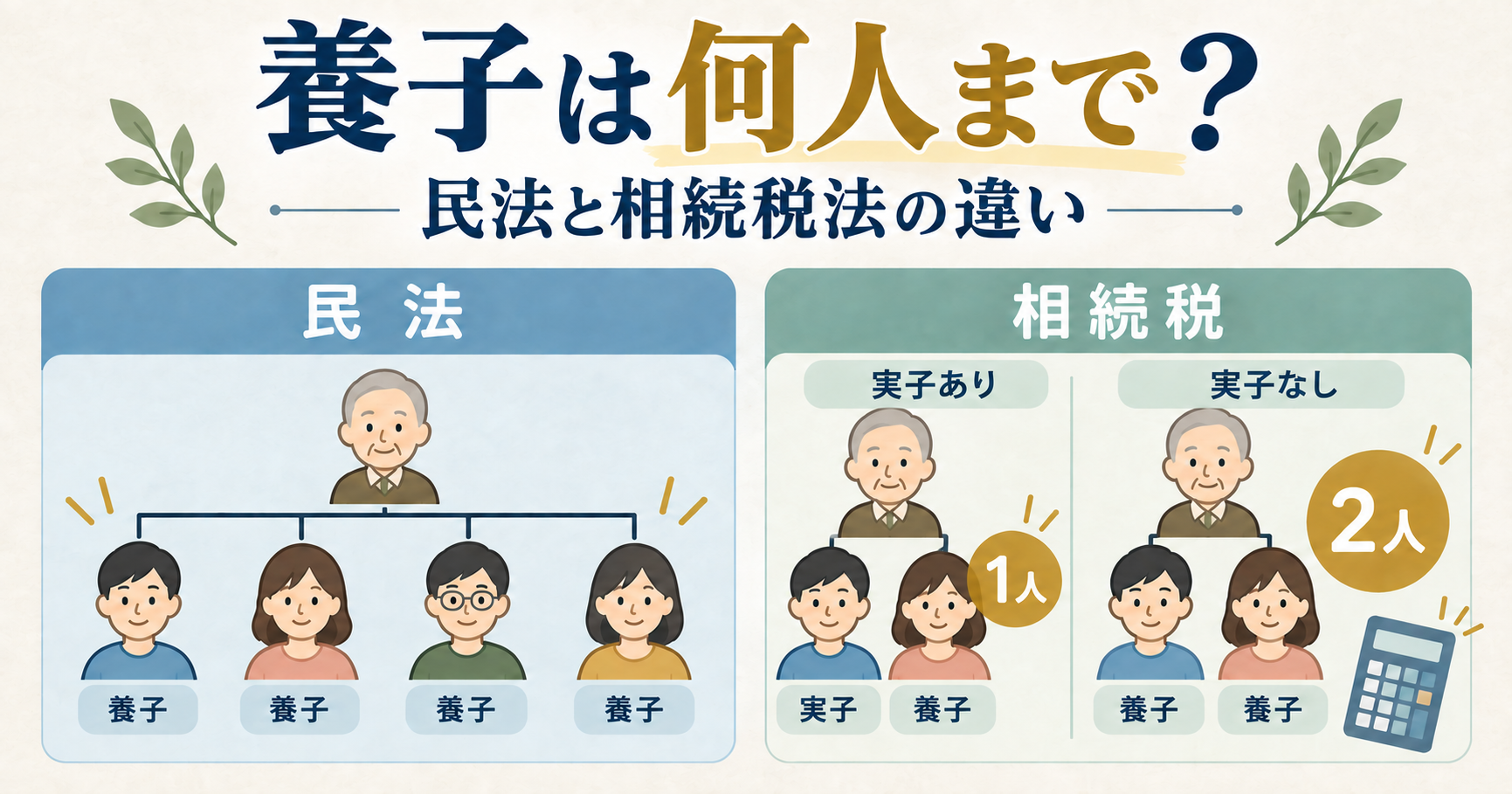 養子は何人まで法定相続人に含められる?民法と相続税法の違いを解説