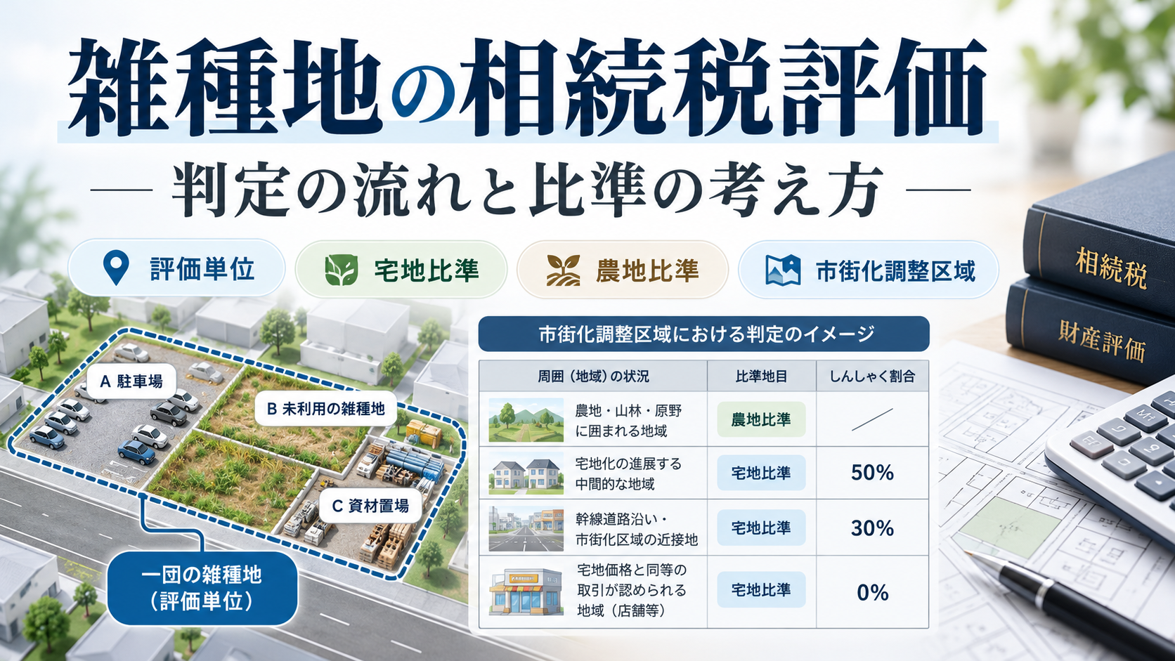 雑種地の相続税評価｜評価単位・宅地比準と農地比準・市街化調整区域を解説【総論】【スタッフ向け】