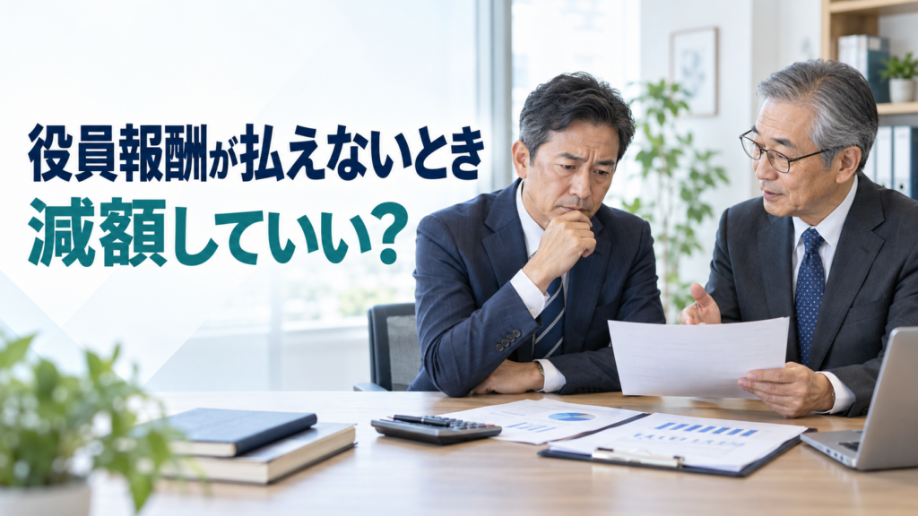 【対談形式】役員報酬が払えないときは減額してよい？定期同額給与と役員借入金の処理
